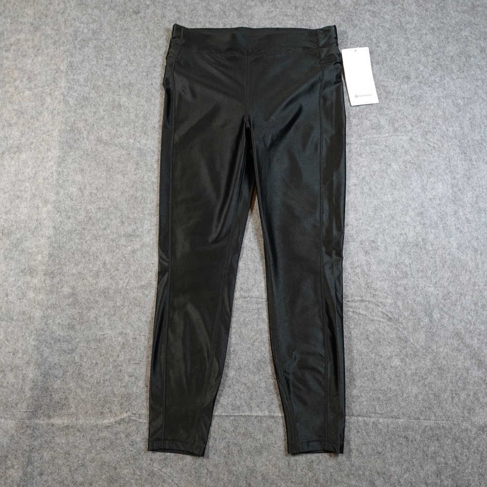 Lululemon Leggings Womens 10 NWT Satin Shine High Rise 25 Black
